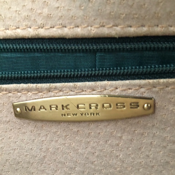 Vintage Green Leather Mark Cross Briefcase with Gold Hardware - Picture 4 of 11